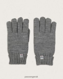 Passenger Accessories J0V68D509 Gale Recycled Acrylic Knitted Gloves Flecked Grey Marl Men Grey