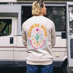 Passenger Clothing J0V68D113 Land & Sea Recycled Cotton Sweatshirt Milky Marl Men Marl