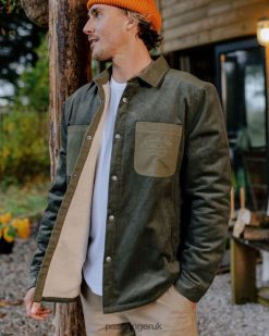Passenger Clothing J0V68D167 Kodiak Sherpa Lined Cord Shirt Dusty Olive Men Olive