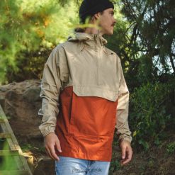 Passenger Clothing J0V68D192 Azure Recycled Waterproof 1/2 Zip Jacket Chinchilla Brown Men Brown