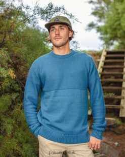 Passenger Clothing J0V68D197 Swell Knitted Jumper Blue Steel Men Blue