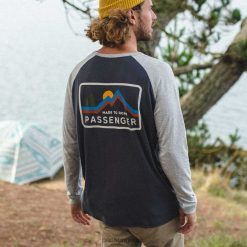 Passenger Clothing J0V68D231 Made To Roam Recycled Ls T-Shirt Faded Black Men Black