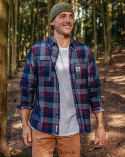 Passenger Clothing J0V68D250 Backcountry Cord Check Shirt Rich Navy Men Navy