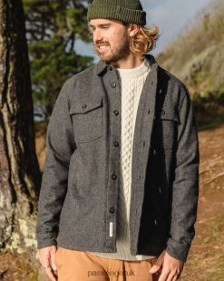 Passenger Clothing J0V68D253 Barren Overshirt Grey Marl Men Grey