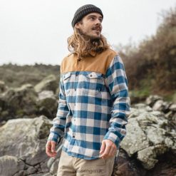 Passenger Clothing J0V68D272 Seek Shirt Off White/Navy Men Navy