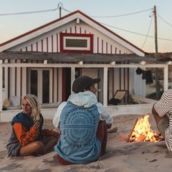 Passenger Clothing J0V68D33 Good Vibes Recycled Polar Fleece Hoodie Faded Denim Men Denim