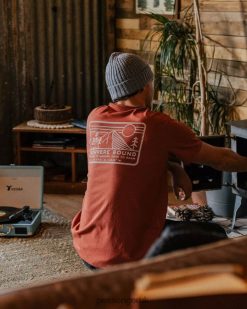 Passenger Clothing J0V68D363 Nowhere Bound Recycled Cotton T-Shirt Burnt Red Men Red