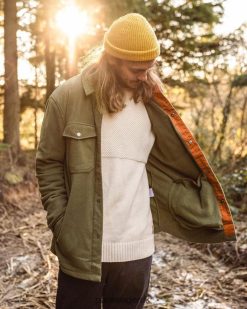 Passenger Clothing J0V68D36 Maple Recycled Polar Fleece Shirt Khaki Men Khaki