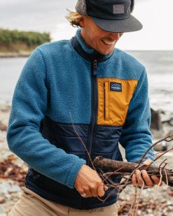 Passenger Clothing J0V68D51 Born Explorer Recycled Polar-Lined Sherpa Fleece Blue Steel Men Blue