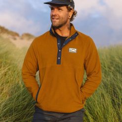 Passenger Clothing J0V68D60 Adrift Recycled Polar Fleece Golden Brown Men Brown