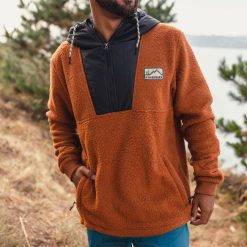 Passenger Clothing J0V68D69 Spindrift Recycled Sherpa Hooded Fleece Glazed Ginger Men Glazed