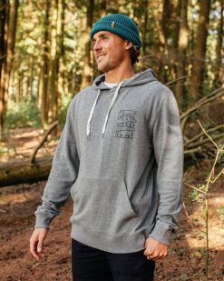 Passenger Clothing J0V68D92 Nature Recycled Cotton Hoodie Mid Grey Marl Men Grey