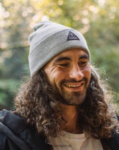 Passenger Headwear J0V68D397 Core Recycled High-Top Beanie Grey Marl Men Grey