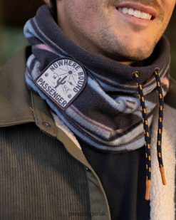 Passenger Headwear J0V68D420 Tor Recycled Polar Fleece Snood Deep Navy Vintage Geo Men Navy