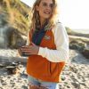 Passenger WoClothing J0V68D654 Alexander Hooded 1/2 Zip Recycled Polar Fleece Sunrise Orange Women Orange