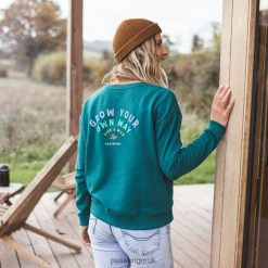 Passenger WoClothing J0V68D738 Wild Life Recycled Sweatshirt Storm Green Women Green