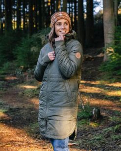 Passenger WoClothing J0V68D763 Flora Long Recycled Insulated Jacket Dusty Olive Women Olive