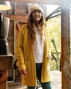 Passenger WoClothing J0V68D813 Seaboard Knitted Cardigan Amber Gold Women Gold