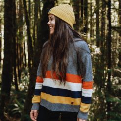 Passenger WoClothing J0V68D840 Bay Knitted Jumper Charcoal Stripe Women Charcoal