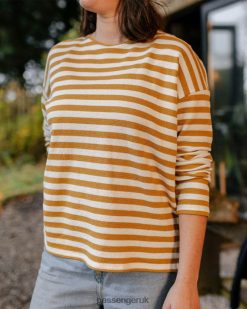 Passenger WoClothing J0V68D868 Panorama Striped Ls T-Shirt Amber Gold Women Gold
