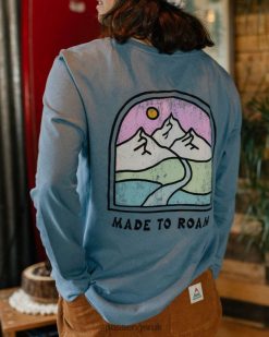 Passenger WoClothing J0V68D871 Friday Collective Recycled Cotton Ls T-Shirt Washed Blue Women Blue