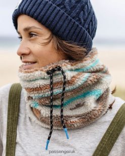 Passenger WoHeadwear J0V68D1037 Mulled Recycled Sherpa Fleece Snood Warm Ivory Geo Pattern Women Ivory